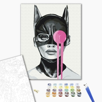 Картина по номерам Люди на картинах - Жінка кішка