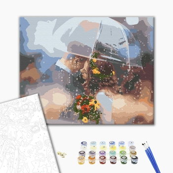 Картина по номерам Романтика - Кохання під парасолькою