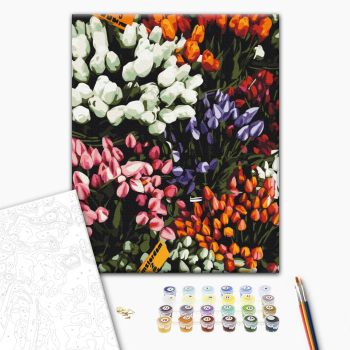 Картина по номерам Квіти - Ярмарка тюльпанів