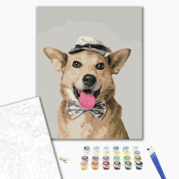 Картина по номерам Тварини, птахи та риби - Містер Пес