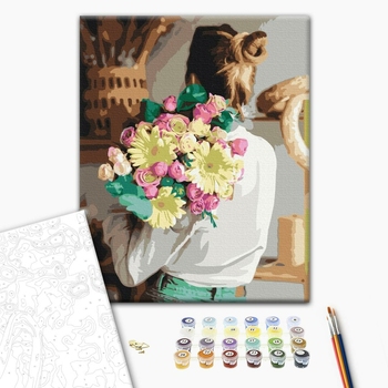 Дівчина з букетом