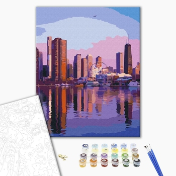 Картина по номерам Города - Мегаполіс на світанку