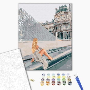 Картина по номерам Люди на картинах - Красуня біля Лувру