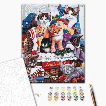 Картина по номерам Тварини, птахи та риби - Кумедні котенята