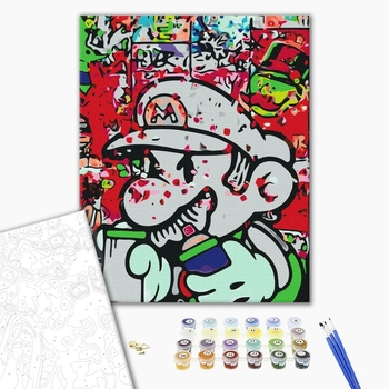 Картина по номерам Поп Арт - Графіті з Маріо