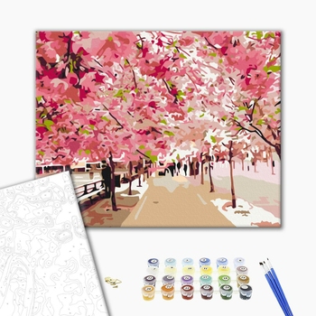 Картина по номерам Природа - Дорога сакур