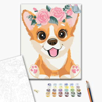 Корги в веночке