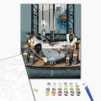 Картина по номерам Тварини, птахи та риби - Ігристий котик