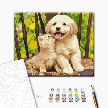 Картина по номерам Тварини, птахи та риби - Маленькие друзья