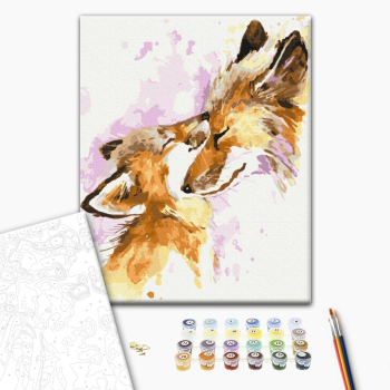 Картина по номерам Тварини, птахи та риби - Люблячі лисички