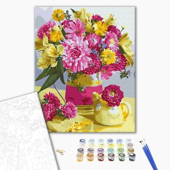 Картина по номерам Природа - Букет яскравих квітів