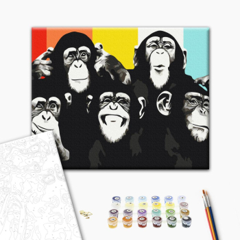 Картина по номерам Тварини, птахи та риби - Портрет шимпанзе