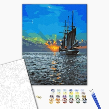 Картина по номерам Кораблі, автомобілі та літаки - Курс на захід