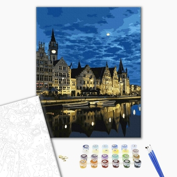 Картина по номерам Города - Вечір у бельгійському Генті