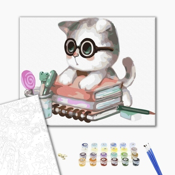 Картина по номерам Тварини, птахи та риби - Котик-відмінник