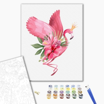 Картина по номерам Для початківців - Квітучий політ фламінго