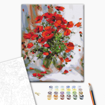 Картина по номерам Квіти - Масляні маки