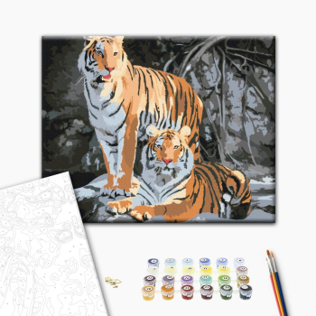 Картина по номерам Тварини, птахи та риби - Дикі тигри