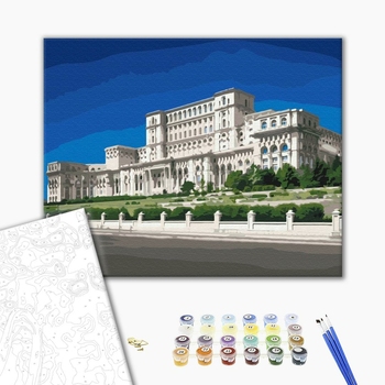 Картина по номерам Города - Парламент Румунії влітку