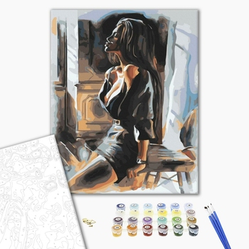 Картина по номерам Люди на картинах - Спокусниця в чорному