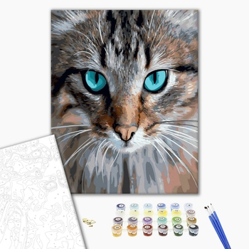 Картина по номерам Тварини, птахи та риби - Льодяний котячий погляд