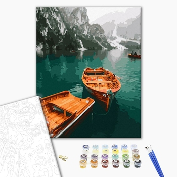 Картина по номерам Природа - Човни на високогірному озері