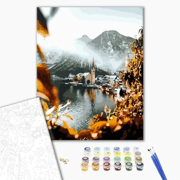 Картина по номерам Города - Гальштат крізь осінь