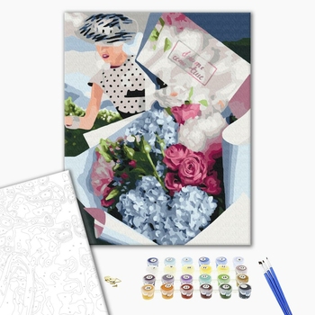 Картина по номерам Квіти - Букет для ретро леди