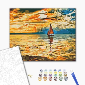 Картина по номерам Природа - Захід морської подорожі