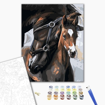 Картина по номерам Тварини, птахи та риби - Лошатко в обіймах матері