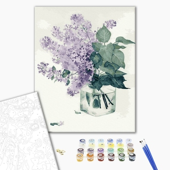 Картина по номерам Квіти - Бузок аквареллю