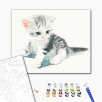 Картина по номерам Тварини, птахи та риби - Кошеня аквареллю