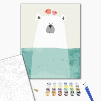 Картина по номерам Тварини, птахи та риби - Ведмедик бульк