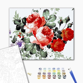 Картина по номерам Квіти - Квіти в стилі Приймаченко