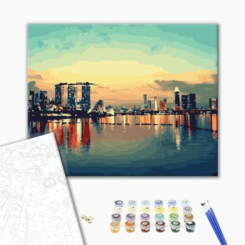 Картина по номерам Города - Місто красивого заходу