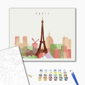 Картина по номерам Города - Листівка з Парижу