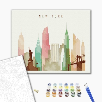 Картина по номерам Города - Листівка з Нью-Йорка
