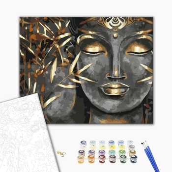 Картина по номерам із золотою фарбою - Будда в золоті