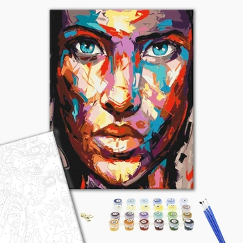 Картина по номерам із золотою фарбою - Портрет в фарбах