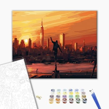 Картина по номерам Города - Силует на заході місті