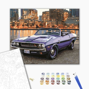 Картина по номерам Кораблі, автомобілі та літаки - Ретро в місті