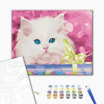 Картина по номерам Тварини, птахи та риби - Подарунок для котика