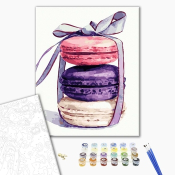 Картина по номерам Натюрморти - Макаруни в подарунок