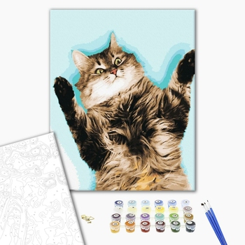 Картина по номерам Тварини, птахи та риби - Котик чекає на обійми