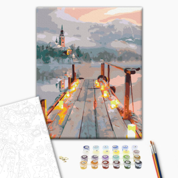 Картина по номерам Пейзажі - Романтика зимового вечора