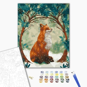 Картина по номерам Абстракції - Лисиця в першому сніжку