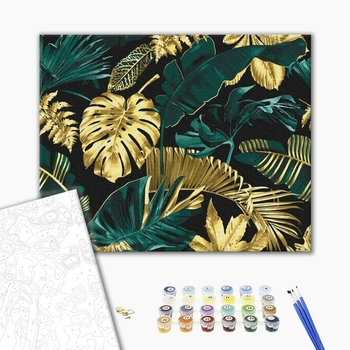 Картина по номерам Абстракції - Золоті тропіки