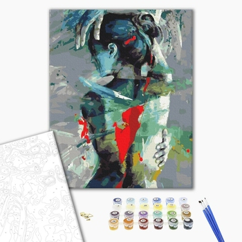 Картина по номерам Абстракції - Дівчина в фарбах