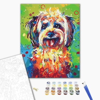 Картина по номерам Абстракції - Яскравий песик