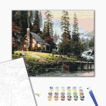 Картина по номерам Абстракції - Хатинка в лісі